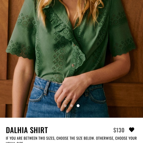 Sézane Green Blouse - Picture 2 of 2